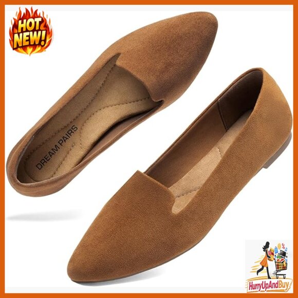 Pointed Toe Slip-On Flats Elegant Office Work Comfortable Business Casual Dress